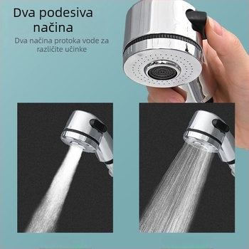 Slavina za umivaonik s vanjskim tušem i ručnom mlaznicom (ABS; Funkcije: raspršivanje, kiša; Ugradnja: spiralna; Radna temperatura: 0–90°C; Nominalni tlak: 1,2 MPa)