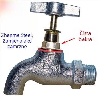 Ma steel antifrizna slavina za inženjersku primjenu, pocinčana površina, jednim ručnim upravljanjem, montaža navojem, nominalni tlak 0.8 MPa