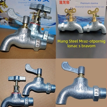 Ma steel antifrizna slavina za inženjersku primjenu, pocinčana površina, jednim ručnim upravljanjem, montaža navojem, nominalni tlak 0.8 MPa