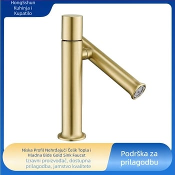 Slavina za umivaonik od nehrđajućeg čelika 304 sa okretom gore/dolje, moderna miješalica za umivaonik