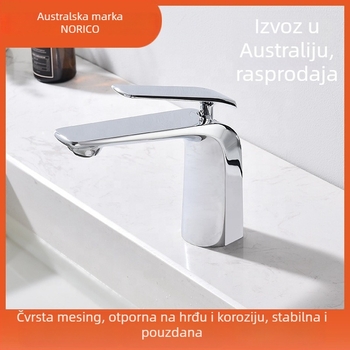 Bakreni miješalica za ploču umivaonika, topla i hladna voda, keramički disk ventil, jednom rukom, za stolni umivaonik