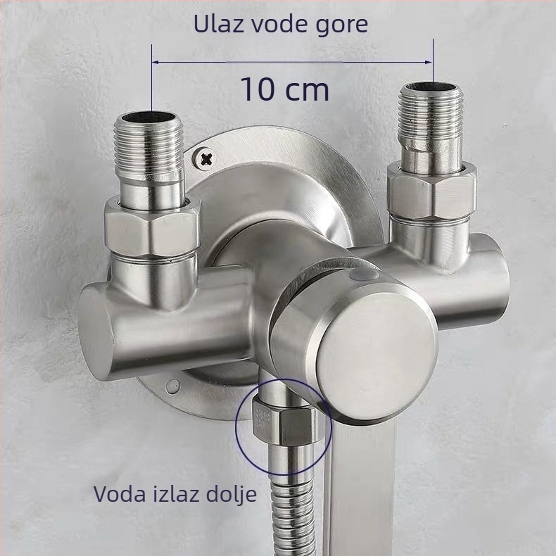 Tuš miješalica BL-8011, nehrđajući čelik, keramički disk ventila, jednostruka veza konstrukcija, neto težina 630 g