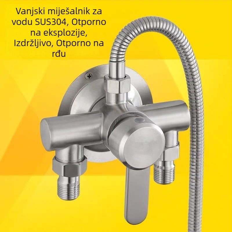 Tuš miješalica BL-8011, nehrđajući čelik, keramički disk ventila, jednostruka veza konstrukcija, neto težina 630 g