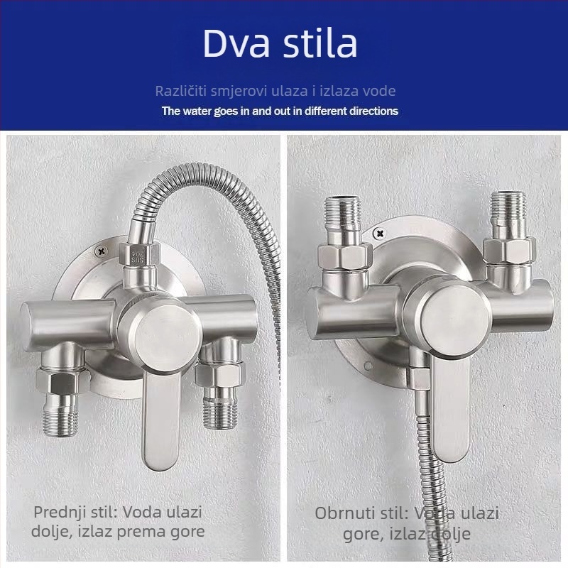 Tuš miješalica BL-8011, nehrđajući čelik, keramički disk ventila, jednostruka veza konstrukcija, neto težina 630 g