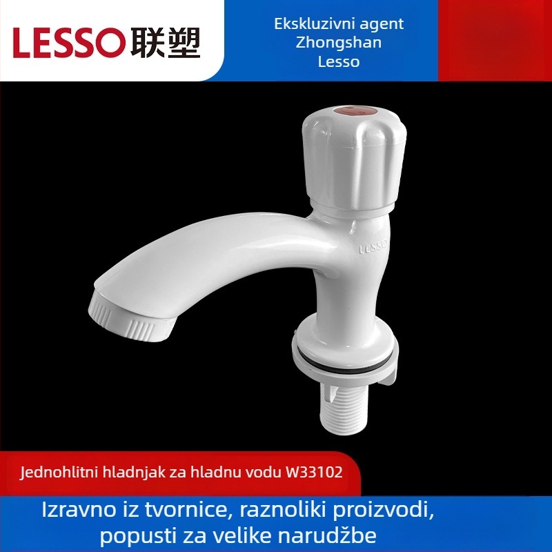 Plastična miješalica za umivaonik, model W33102, samo hladna voda, ulaz 15 mm, tlak 1,6 MPa, keramički kartridžni ventil