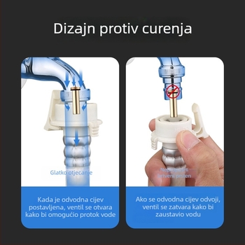 Automatski ventil za zatvaranje vode za perilicu s keramičkim diskom, zidna ugradnja, nominalni tlak 0,6 MPa, radna temperatura 90 °C, tijelo od nehrđajućeg čelika