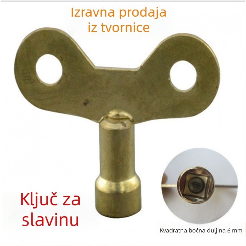 Slavina s ključem za zaključavanje — termostatsko jezgro ventila, tijelo od željeza s bakrenim premazom, pogodno za masažne kade, trostruka konstrukcija, induktivno otvaranje