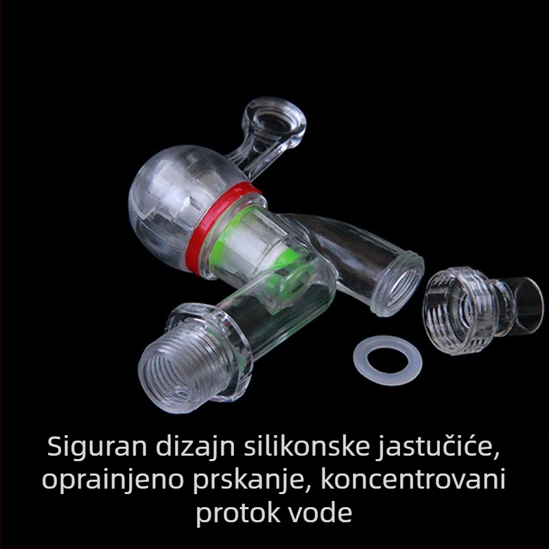 PC prozirni kuhinjski slavina – navojni spoj, plastično tijelo, -25 do 100°C, 1.6 MPa