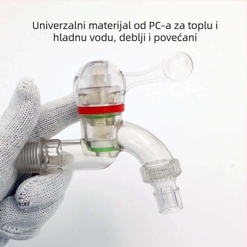 PC prozirni kuhinjski slavina – navojni spoj, plastično tijelo, -25 do 100°C, 1.6 MPa