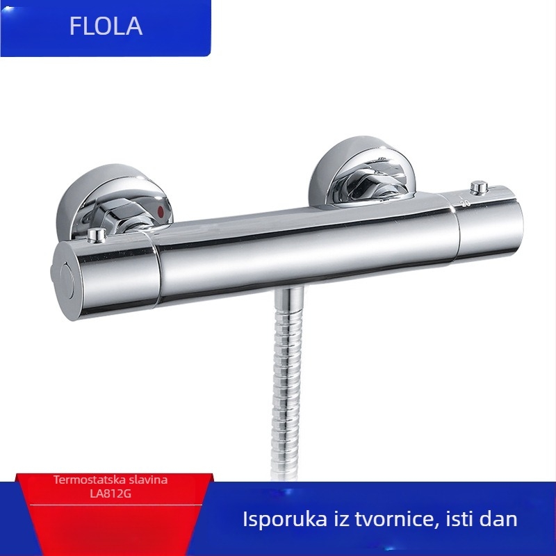 Ugrađeni bakreni termostatski set za kadu i tuš, model 812G, raspon temperature 0–80°C, brončano jezgro ventila