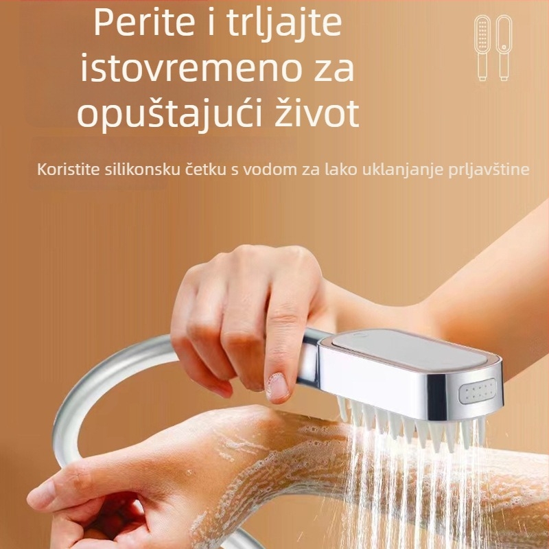 Glava tuša s funkcijom masaže, ABS materijal, spiralna ugradnja, elektroplirani završni sloj