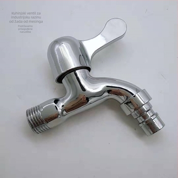 Kran za perilicu rublja od cinkove legure, zidni, s jednim ručnim upravljanjem, model 15 Tsim Mouth Faucet, nominalni tlak 10 bar