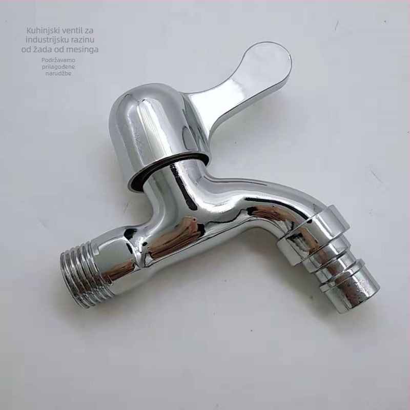 Kran za perilicu rublja od cinkove legure, zidni, s jednim ručnim upravljanjem, model 15 Tsim Mouth Faucet, nominalni tlak 10 bar