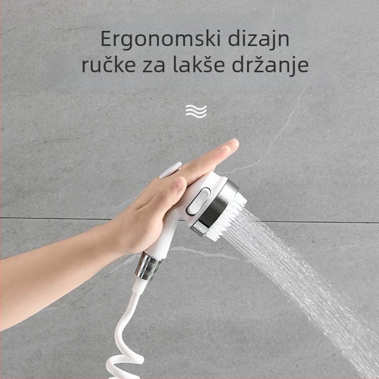Dvostruka funkcija tuš glava – načini mjehurića i kiše, ABS, spiralni priključak, 0–80°C