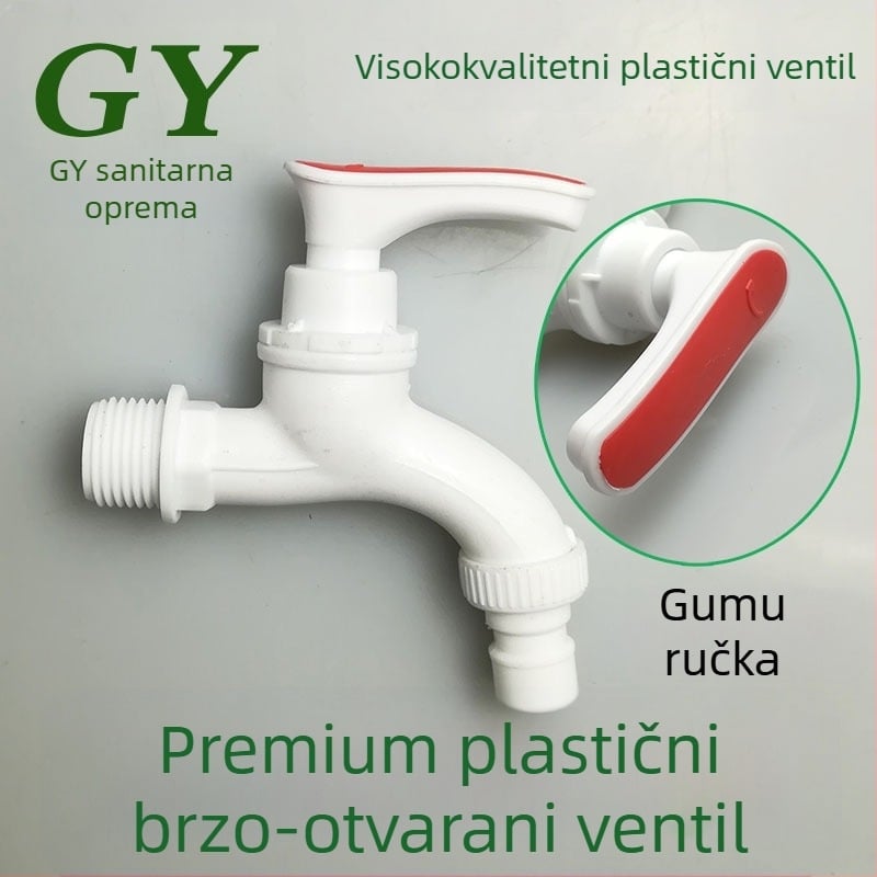 Priključak slavine za perilicu rublja, plastična ručka, brzo otvaranje, otvaranje kljućem, jednostruka konstrukcija, model gyl0078