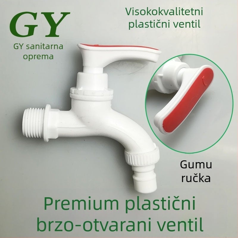 Priključak slavine za perilicu rublja, plastična ručka, brzo otvaranje, otvaranje kljućem, jednostruka konstrukcija, model gyl0078
