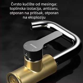 Miješiva slavina za umivaonik u kupaonici, bakrena legura, keramički disk ventil, otvaranje ključenom, dvostruki tip