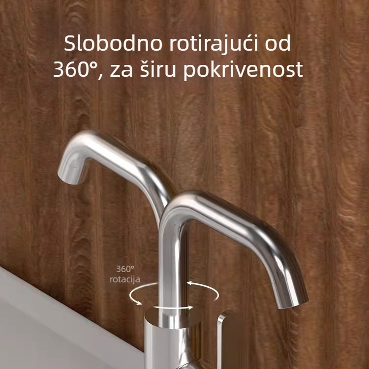 Miješiva slavina za umivaonik u kupaonici, bakrena legura, keramički disk ventil, otvaranje ključenom, dvostruki tip