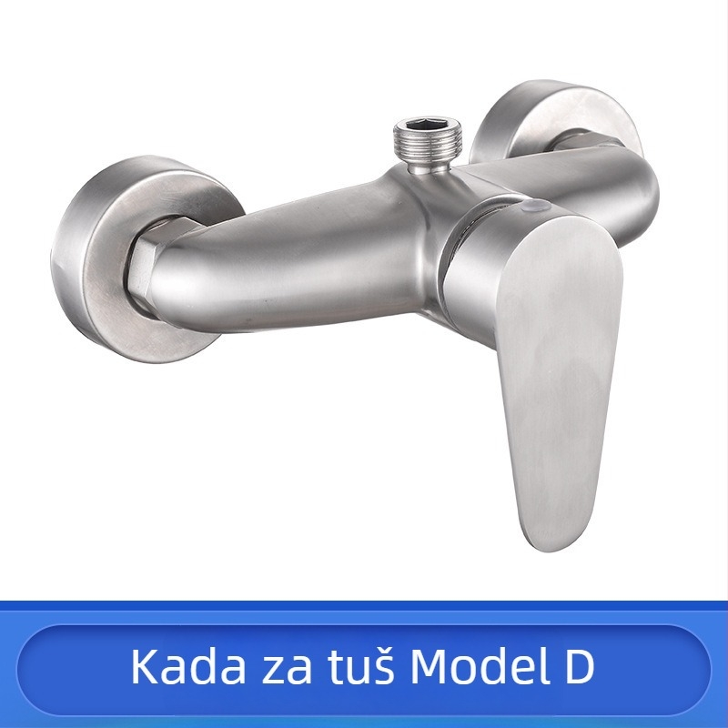 Ventil za miješanje za kupaonicu od nehrđajućeg čelika 304, ugradnja u zid, dvostruka konstrukcija (Model: 304; Materijal: nehrđajući čelik; Ugradnja: u zid; Funkcija: miješanje; Konstrukcija: dvostruka)