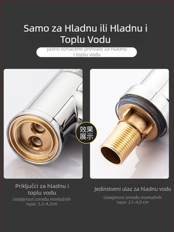 Među kupaonski slavina za umivaonik, keramički disk ventil, kromirana površina, Jaomoowa, model 3, CQC certifikat