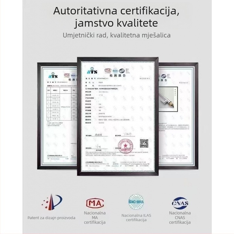 Kuhinjska slavina za toplu i hladnu vodu, dvostruka funkcija, mesing, keramički disk ventil, kromirana površina, jedinstveno tijelo, CE potvrda