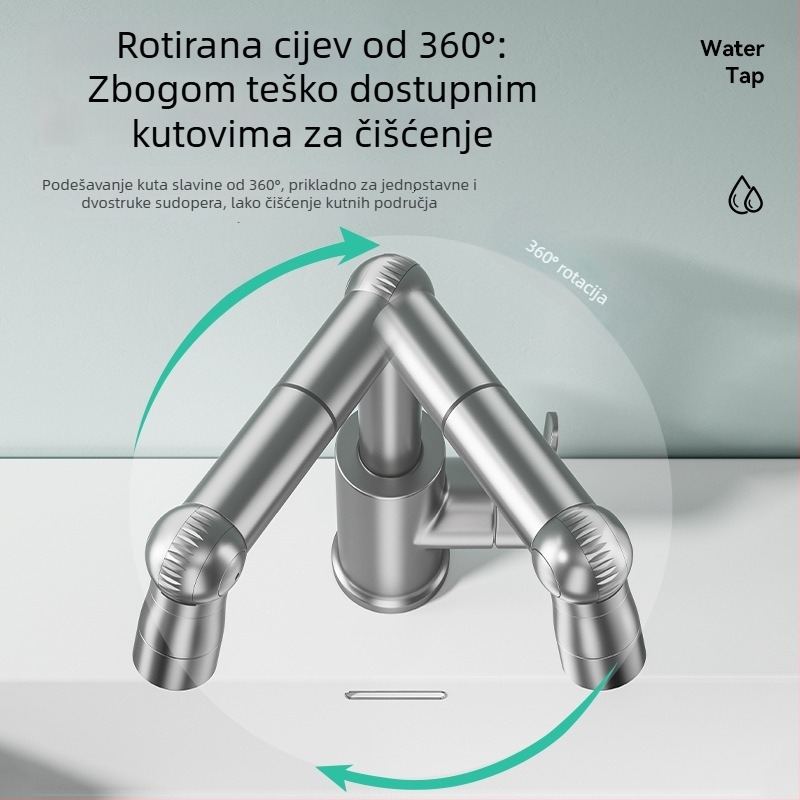 Kuhinjski slavine s rotirajućim mehaničkim rukohvatom, bakarno-legura, keramički disk ventil, ulaz/izlaz 1/2, radna temperatura 1-90°C
