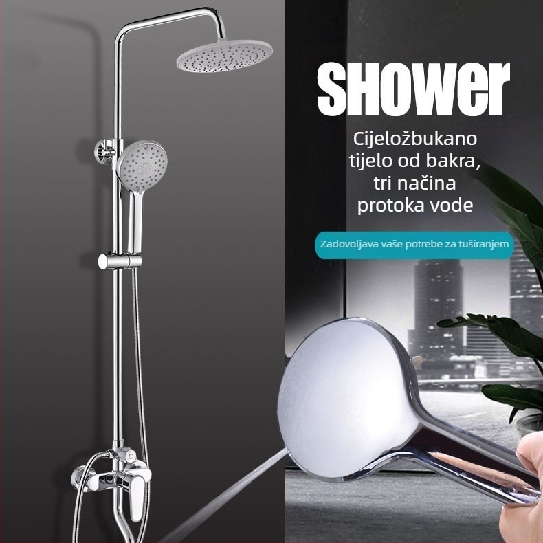 Bakrena Top Spray tuš glava, model 1017, kružna, ugrađena u zid