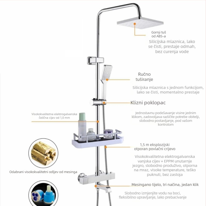 Bakrena Top Spray tuš glava, model 1017, kružna, ugrađena u zid