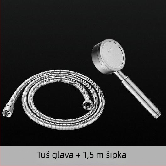 Prijenosni ručni tuš od nehrđajućeg čelika 304 – brušena završna obrada, model Supercharged handheld package, nominalni tlak 1.6, radna temperatura 0–90°C