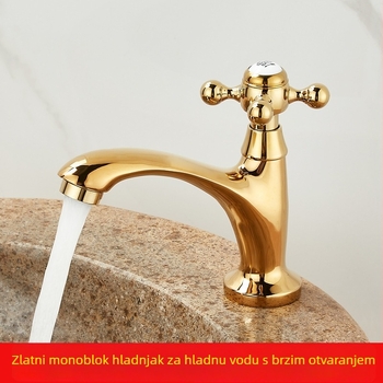Vanjska slavina za umivaonik – hladna voda, cijelo bakreno jezgro ventila, sjedeća ugradnja, spiralno otvaranje