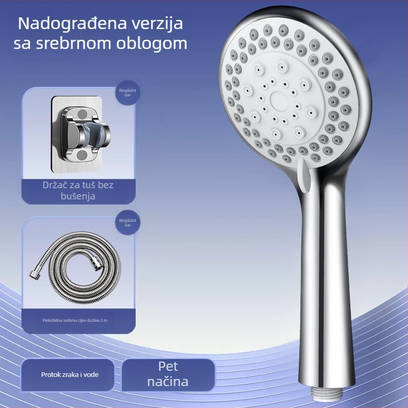 Ručna tuš glava od nehrđajućeg čelika s funkcijama raspršivanja, masaže i kišnog tuša – model 23