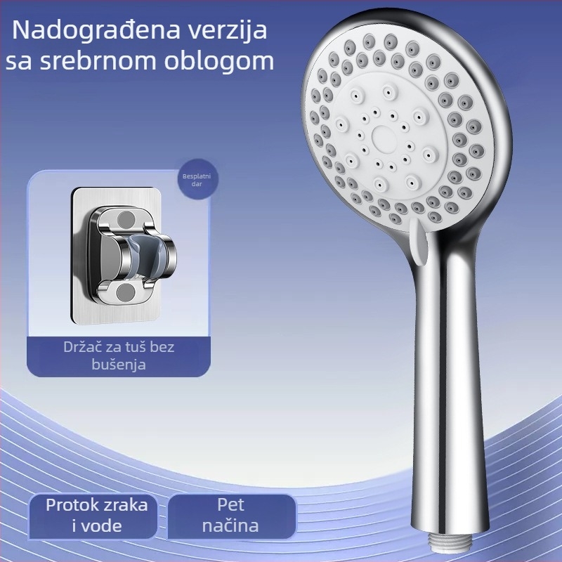 Ručna tuš glava od nehrđajućeg čelika s funkcijama raspršivanja, masaže i kišnog tuša – model 23