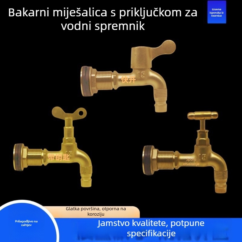Kran za toplu i hladnu vodu | Cjelokupno bakreno tijelo, bakren ventil | Ugradnja s unutarnjim navojem | Ulaz/izlaz 10 mm