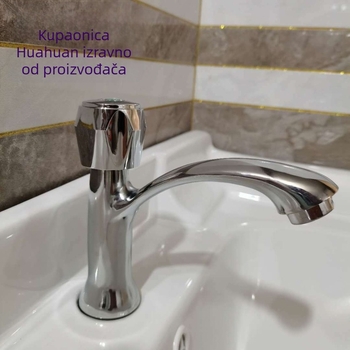 Kran za umivaonik u kupaonici, jednokotni, samo hladna voda, model L322, cinkova legura, keramički mehanizam, 15 mm ulaz/izlaz, navojna ugradnja