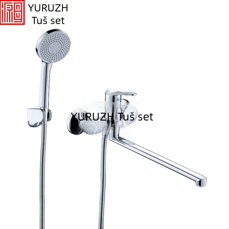 Set tuša s ugrađenim mehanizmom, cinkovog legura, keramički uložak, elektroplirana završna obrada, radna temperatura 0–90°C