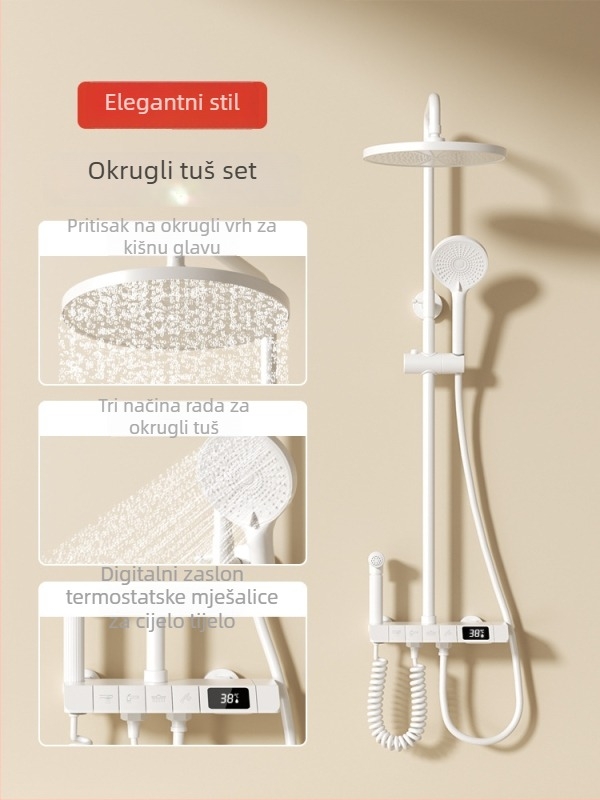 Tuš set od bakra, digitalni zaslon, skrivena montaža, kvadratni oblik, model JM-S001
