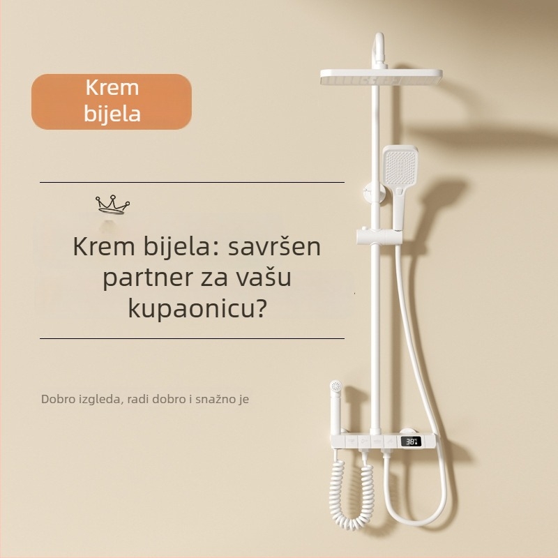 Tuš set od bakra, digitalni zaslon, skrivena montaža, kvadratni oblik, model JM-S001