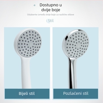 Ručna tuš glava za kupaonicu – ABS materijal, kišni način, montaža s četiri točke, okrugla mlaznica, elektroplatinirani završetak