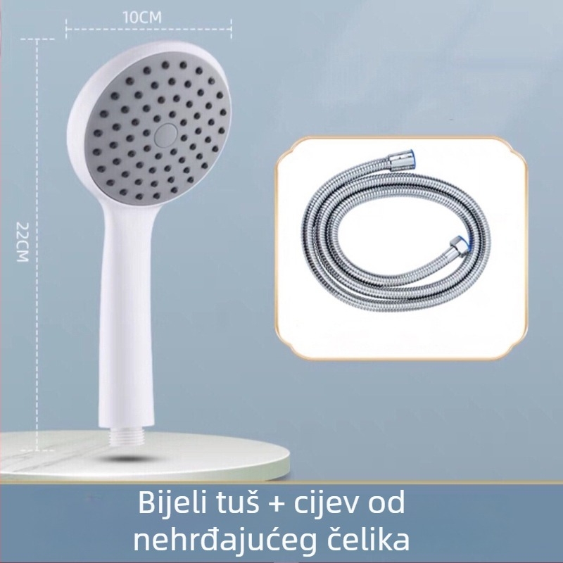 Ručna tuš glava za kupaonicu – ABS materijal, kišni način, montaža s četiri točke, okrugla mlaznica, elektroplatinirani završetak