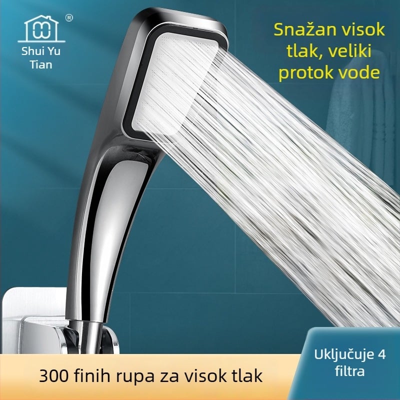 Tuš glava – Tuš pod pritiskom s 300 rupa, ABS, kvadratnog oblika, okretna, model: 300 rupa pojačano
