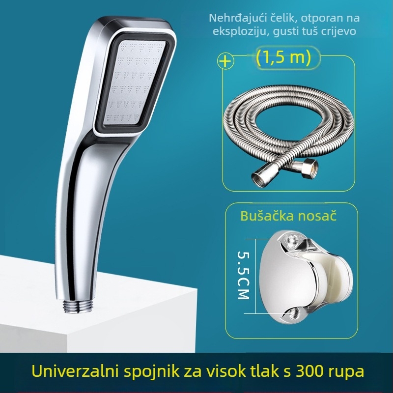 Tuš glava – Tuš pod pritiskom s 300 rupa, ABS, kvadratnog oblika, okretna, model: 300 rupa pojačano