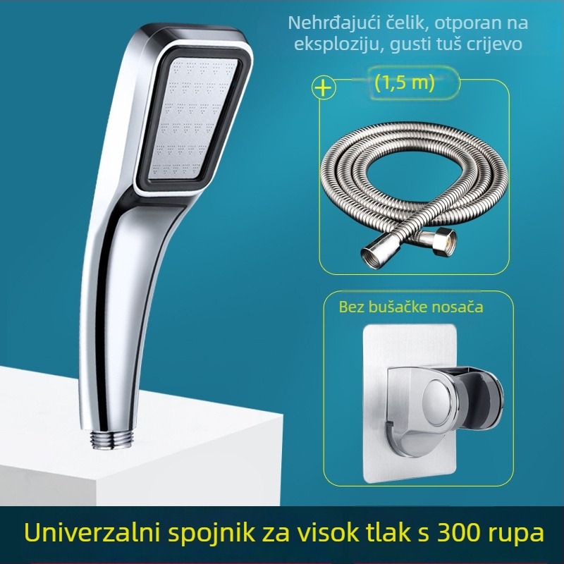 Tuš glava – Tuš pod pritiskom s 300 rupa, ABS, kvadratnog oblika, okretna, model: 300 rupa pojačano