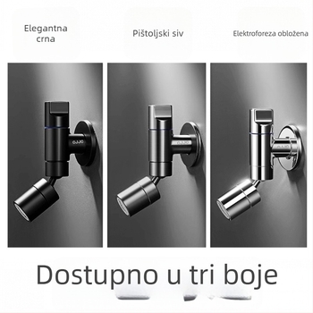 Zidna slavina od nehrđajućeg čelika za mop/kupatilo i vanjsku upotrebu – ugradnja u zid, promjer ulaza/izlaza 20 mm, otvaranje ključem, keramički disk ventila