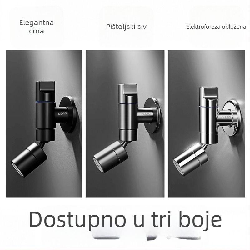 Zidna slavina od nehrđajućeg čelika za mop/kupatilo i vanjsku upotrebu – ugradnja u zid, promjer ulaza/izlaza 20 mm, otvaranje ključem, keramički disk ventila