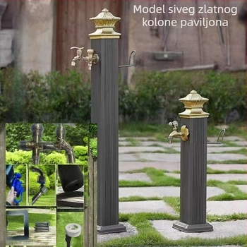 Kolonijski vanjski antifrizni čep za vilu, dvorište i vrt — električni vodovod za toplu vodu, špiralno otvaranje, tijelo od aluminijsko-magnezijskog legura, bakreni jezgrni ventil, završni premaz sprejem