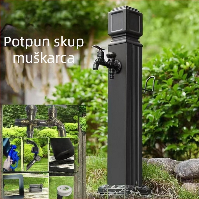 Kolonijski vanjski antifrizni čep za vilu, dvorište i vrt — električni vodovod za toplu vodu, špiralno otvaranje, tijelo od aluminijsko-magnezijskog legura, bakreni jezgrni ventil, završni premaz sprejem