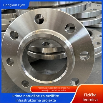 Ploški zavareni prirub od nehrđajućeg čelika 304, osi tip, vijčano spajanje, Ø100