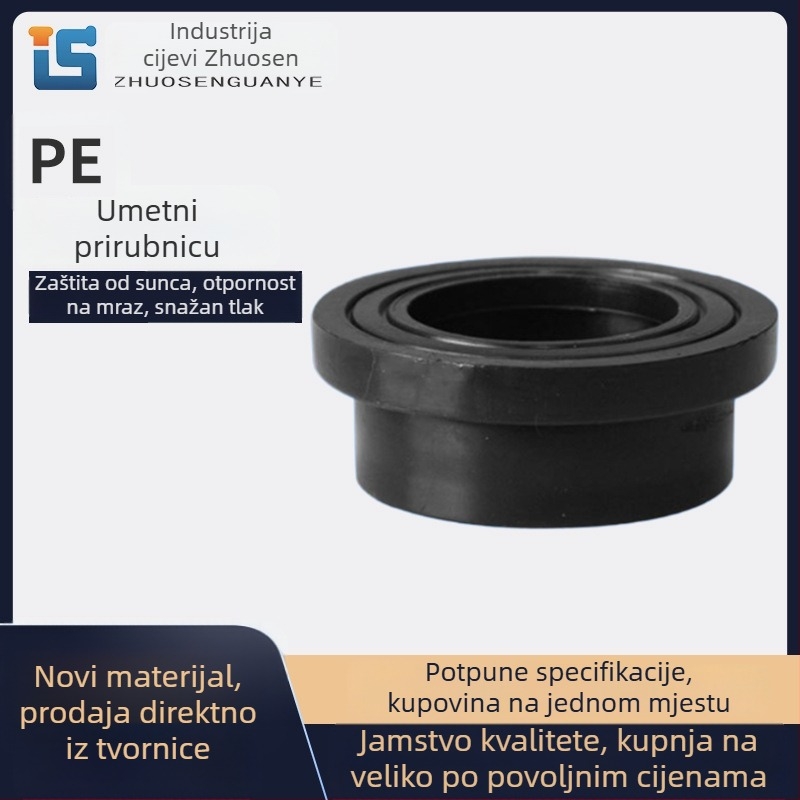 PE prirubnica sa soketom, aksijalnog tipa, spoj putem klipsa, klasa 1, dobra elastičnost i otpornost na koroziju, nacionalni standard