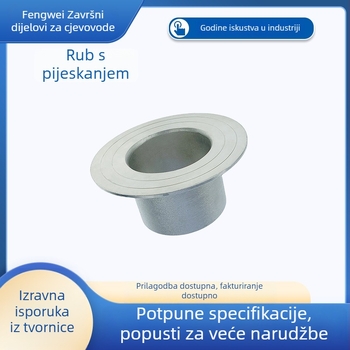 Transverzalni zavareni industrijski spoj cijevi s prirubom, 304 nehrđajući čelik, model Roll Sand Flanging, otpornost na visoki tlak.