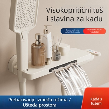 Kupaonski set za tuš s Space aluminijem, skrivena ugradnja, završni premaz pečenom bojom, kvadratna glava tuš, 2-u-1 miješanje tople i hladne vode